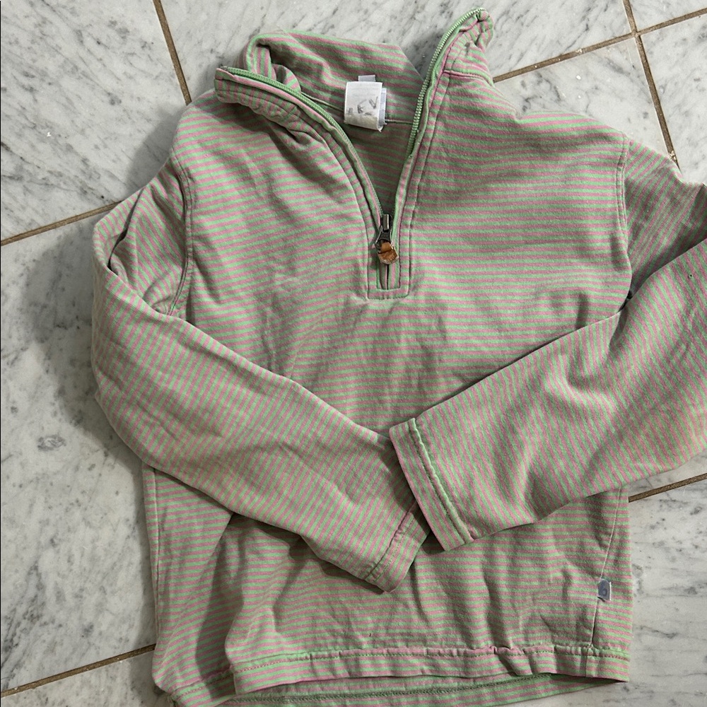 bella bliss Striped Kids Sweatshirt - Cream and Green